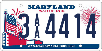 MD license plate 3AA4414