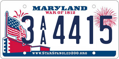 MD license plate 3AA4415