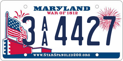 MD license plate 3AA4427