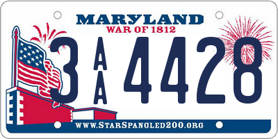 MD license plate 3AA4428