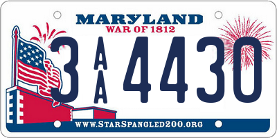 MD license plate 3AA4430