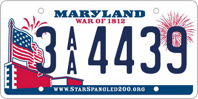 MD license plate 3AA4439