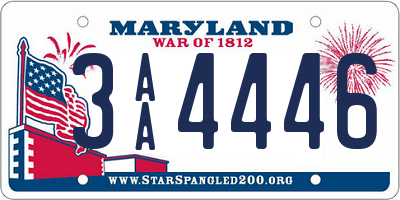 MD license plate 3AA4446