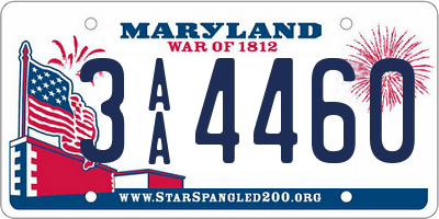 MD license plate 3AA4460