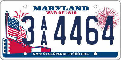 MD license plate 3AA4464