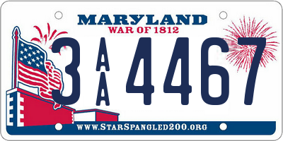 MD license plate 3AA4467