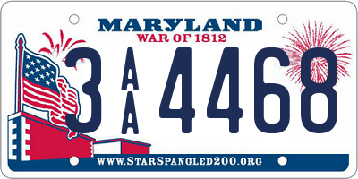 MD license plate 3AA4468