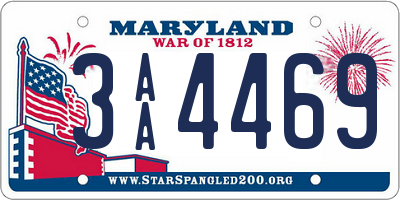 MD license plate 3AA4469