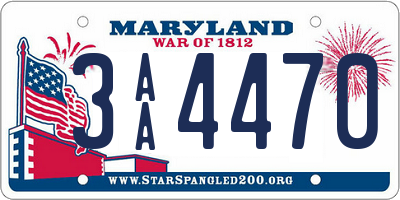 MD license plate 3AA4470