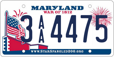 MD license plate 3AA4475