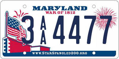 MD license plate 3AA4477