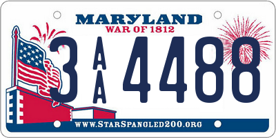 MD license plate 3AA4488