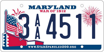 MD license plate 3AA4511