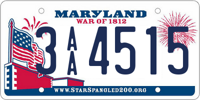 MD license plate 3AA4515