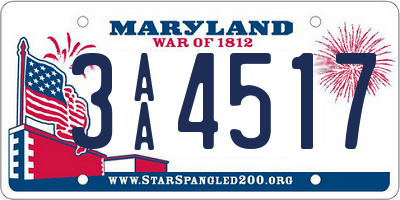 MD license plate 3AA4517