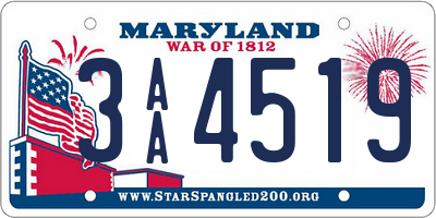 MD license plate 3AA4519