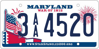 MD license plate 3AA4520