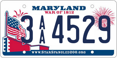 MD license plate 3AA4529