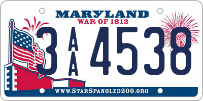 MD license plate 3AA4538