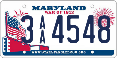 MD license plate 3AA4548