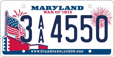 MD license plate 3AA4550