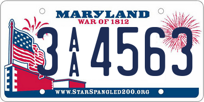 MD license plate 3AA4563