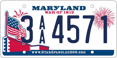 MD license plate 3AA4571