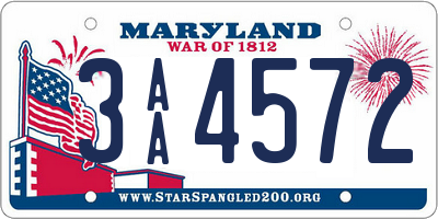 MD license plate 3AA4572