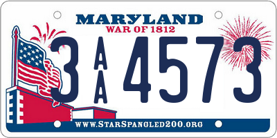 MD license plate 3AA4573