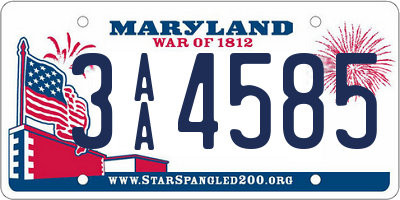 MD license plate 3AA4585