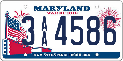 MD license plate 3AA4586