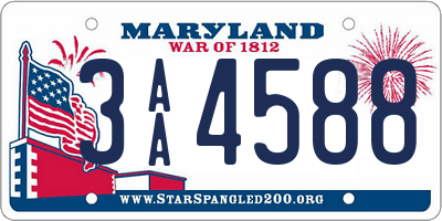 MD license plate 3AA4588