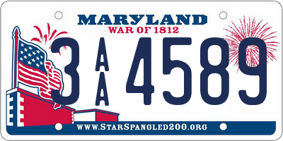 MD license plate 3AA4589