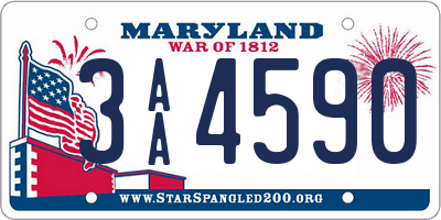 MD license plate 3AA4590