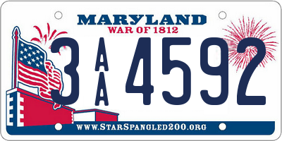 MD license plate 3AA4592