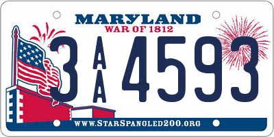 MD license plate 3AA4593