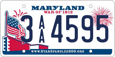 MD license plate 3AA4595