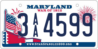 MD license plate 3AA4599