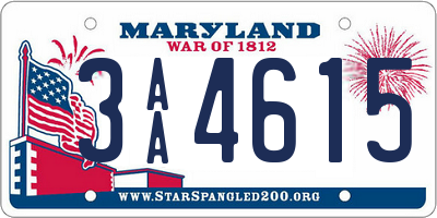 MD license plate 3AA4615