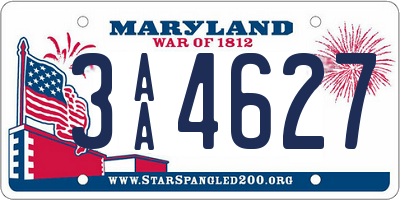 MD license plate 3AA4627