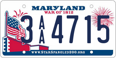 MD license plate 3AA4715