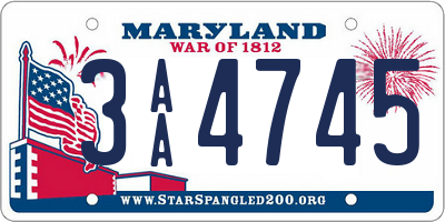 MD license plate 3AA4745