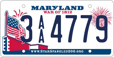 MD license plate 3AA4779