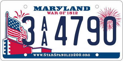 MD license plate 3AA4790