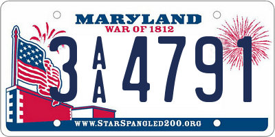 MD license plate 3AA4791