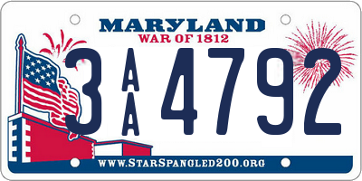 MD license plate 3AA4792