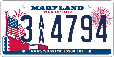 MD license plate 3AA4794