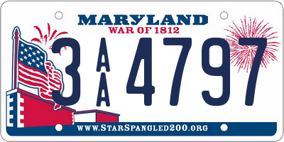 MD license plate 3AA4797