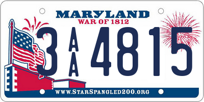 MD license plate 3AA4815