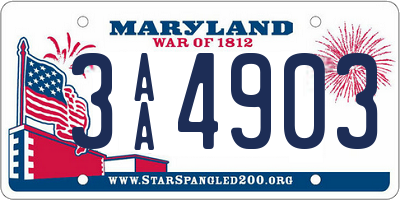 MD license plate 3AA4903